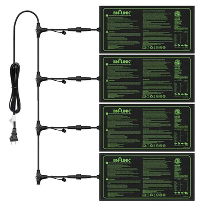 BN-LINK 10" x 20.75" Seedling Heat Mats for Seed Starting Plant Germination - size: 10x20 4 Pack Daisy Chainable