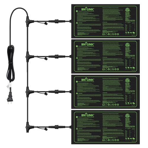BN-LINK 10" x 20.75" Seedling Heat Mats for Seed Starting Plant Germination - size: 10x20 4 Pack Daisy Chainable