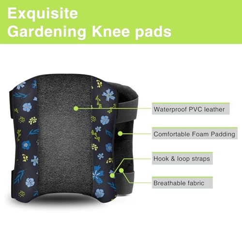 Garden Kneeling Pad and Knee Pads Women, Foam Padding Kneepads, Blue Flower - color: Blue flower
