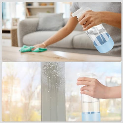 Glass Spray Bottles - 2 Pack 16 oz Clear Spray Bottles with Silicone Sleeve - color: Blue