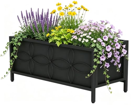 Zhongma Sturdy Raised Garden Bed with Inner Fabric Liners for Vegetables Flower, Planter Box for Backyard Patio Balcony. Inner Size: 33.85x14.17x11 inch - size: 15.75 x 35.43 x 14.96 in