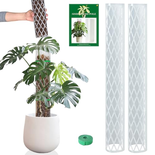2 Pack 16 Inch Plastic Moss Poles for Climbing Plants D Shaped Moss Pole - size: 2 PACK