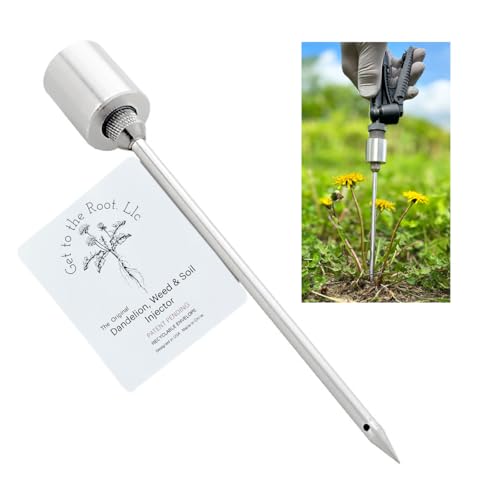 Dandelion Weeder Tool-Manual Weeder, Hand Weeder/Puller Alternative- Dandelion Illimination-Inject Root with Vinegar- Attach to Garden Sprayer-No Digging, Pulling, No Holes to Repair-Patent Pending