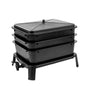 Worm Composting Bin 3-Layer Stackable Outdoor Composter for Kitchen Scraps