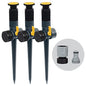 Melnor 65185AMZ Multi-Adjustable Spike Sprinkler Set, 3 Pack, Waters Up to 30 Ft. Diameter Each, Adjustable Angle Direction and Distance, Flow-Through Base, Quick Connect Bundle