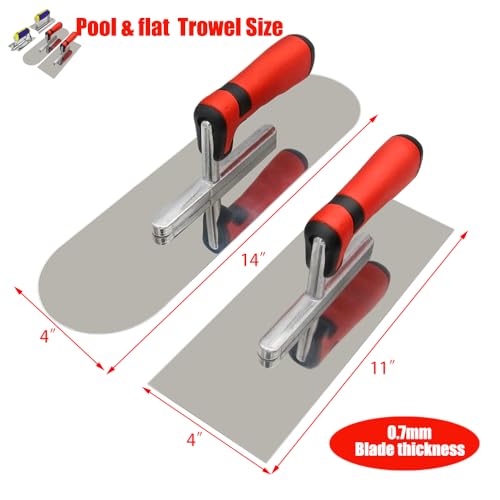 Stainless Steel Concrete Finishing Tools Set Trowel, Edger & Groover