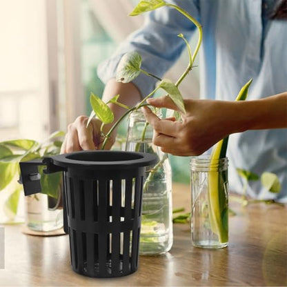 6 Pack Aquarium Plant Holder Wall Mounted Hydroponic Basket for Fish Tank Aquatic Plants Pond Plants Vertical Gardening Plastic Mesh Net Pot 3.93 X 3.54 X 2.36 in