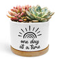 Inspirational Mental Health Planter Pots, One Day at a Time Affirmation Ceramic Succulent Plant Flower Planters(No Plants) - color: Style 03