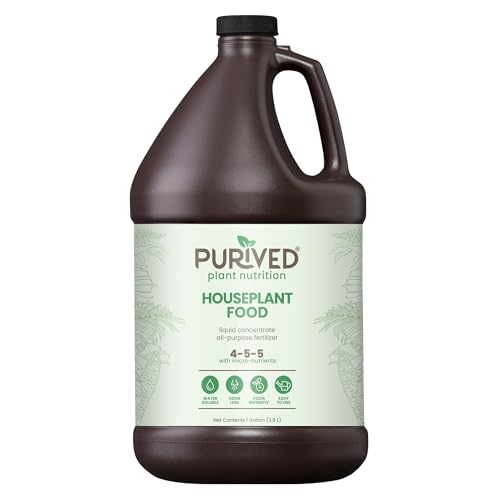 Purived 1gal All-Purpose Liquid Plant Fertilizer - Makes 320 Gallons, for Indoor Houseplants, All-Natural, Groundwater Safe, Made in USA - size: 128 fl oz