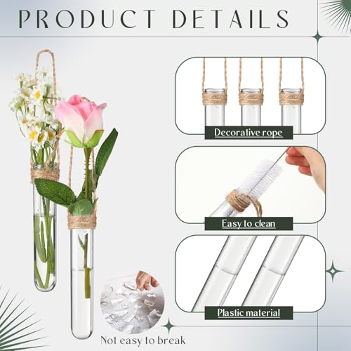Baderke 6 Pack Plastic Hanging Propagation Station Tubes, Natural Color - color: Natural Color