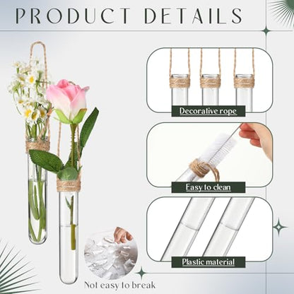 Baderke 6 Pack Plastic Hanging Propagation Station Tubes, Natural Color - color: Natural Color