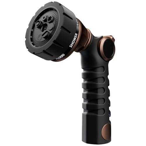 RESTMO Heavy Duty Hose Nozzle, Metal Garden Water Hose Sprayer - color: Oil Rubbed Bronze