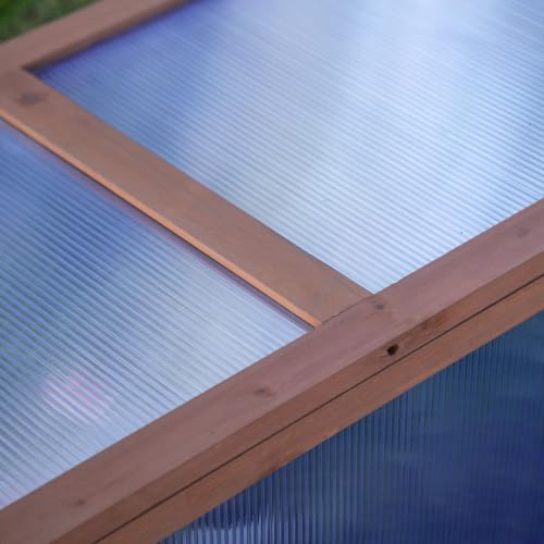 Outsunny Wooden Cold Frame Mini Greenhouse 39" x 26" x 16" Natural