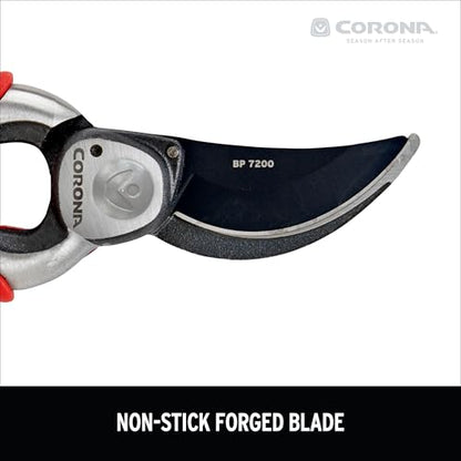 Corona BP 7200 Forged Pro Cut Bypass Hand Pruner, 1-Inch, Red - size: 1 in