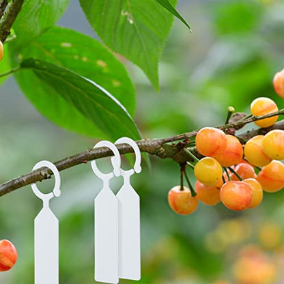 KINGLAKE GARDEN 100Pcs White Plastic Plant Tree Tags Ring Tag