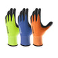 COOLJOB Fluorescent Safety Work Gloves with Grip, Non-skid Crinkle Latex - size: Small