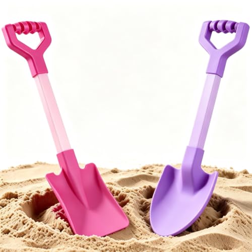 20 Inch Heavy Duty Plastic Beach Shovels for Kids Sand & Snow Digging - color: Pink-Purple