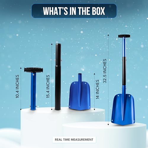 EcoNour 32" Multipurpose Snow Shovel for Car Driveway Lightweight Aluminum
