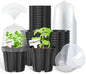 homenote 4 Inch Black Nursery Pots with Humidity Domes and Labels (30 Pcs) - color: Black-with Lid, size: 4 Inch-30 Pack