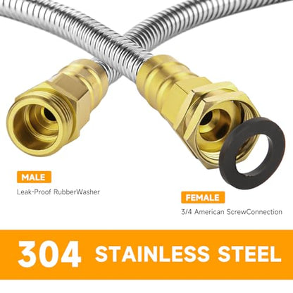 Rosy Earth Garden Hose 10 FT, 304 Stainless Steel Metal Water Hose - size: 10FT