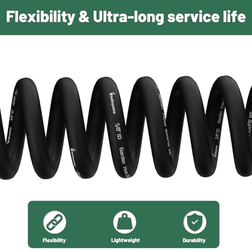 Short Garden Hose 3 ft x 5/8" Female to Female, Heavy Duty Small Water Hose Extender Connector, Leak-Free Connections Hybrid Rubber Leader Hose with 3/4" Double GHT Fittings, Black - size: 3ft Female to Female