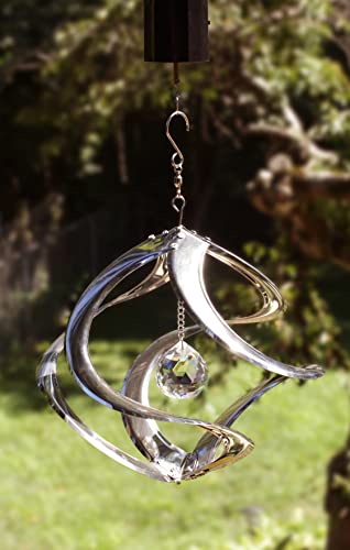 Red Carpet Studios The Original Helix Cosmix Wind Spinner, 11-Inch, Chrome and Crystal - color: Chrome - Crystal