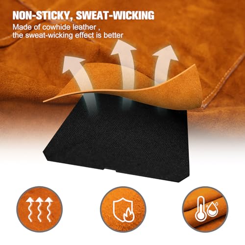 ARCCAPTAIN Leather Welding Apron, 24" x 36" FR Cowhide Blacksmith Aprons - color: Brown