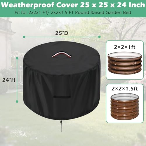 24" Planter Covers Fit 2x2 FT Raised Garden Beds Freeze Protection - size: 25“D x 24"H