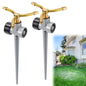 Acostop 2 Pack Aluminum Alloy Lawn Sprinkler with 3 Arms Brass Nozzle