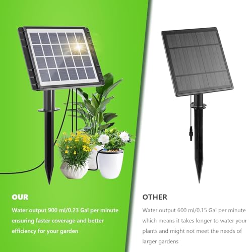 49FT Solar Drip Irrigation Kit, Digital Screen for 15 Pots - size: 49FT Digital Display Irrigation System-15 Pot