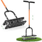 Lawn Aerator, 21 Metal Spikes, Auto Clean, Ergonomic for Yard Garden