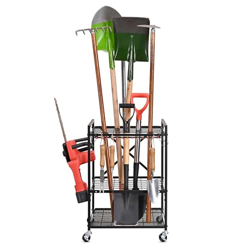 Mythinglogic Rolling Garden Tool Organizer for Garage and Yard Tools - size: Small Tower