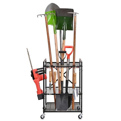 Mythinglogic Rolling Garden Tool Organizer for Garage and Yard Tools - size: Small Tower