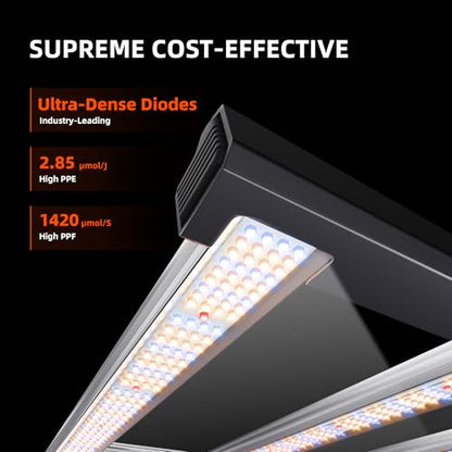 Spider Farmer G5000 LED Grow Light, App‑Controlled, Fits 4x4 Grow Tents - size: 4X4 Coverage, 480W