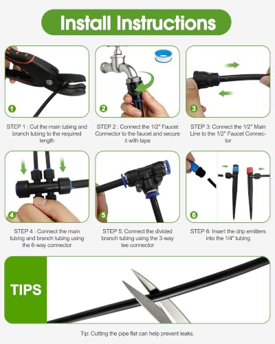 240FT Drip Irrigation System Kit, Quick-Connect Garden Watering System - size: 240FT