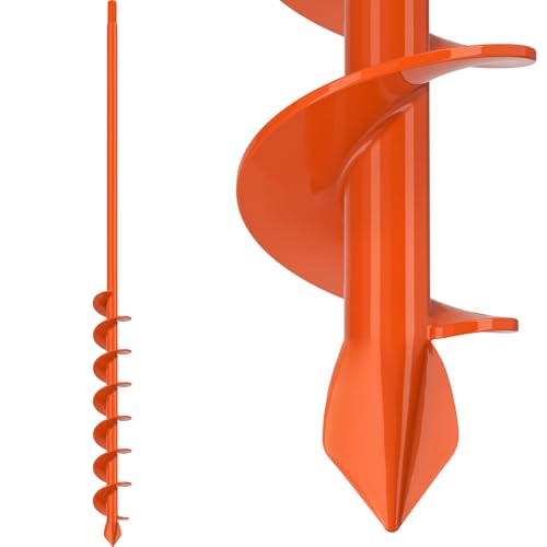 1.6" X 32" Auger Drill Bit for Planting Garden Hole Drill Auger for Hole Digger Auger for Drills Bulb Planter Tool for Bulb Vegetable Flower Planting - Fit for 3/8 Inch Hex Drive - color: Orange, size: 1.6" X 32"