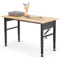 48" Adjustable Workbench with Rubberwood Top & Power Outlet,Large 48 x 24 Inch 9-Level Height Range 27"-37", 2000 LBS Heavy Duty Capacity for Workshop, Office, Garage, Home - size: 48*24 Inch