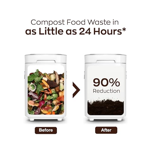 Reencle Prime Electric Composter - 14L Kitchen Composter, Decomposes Up to 2.2 lbs Food Waste Daily, Odorless Indoor Composting with Whisper-Quiet Technology & Rapid Decomposition (White) - color: Star White