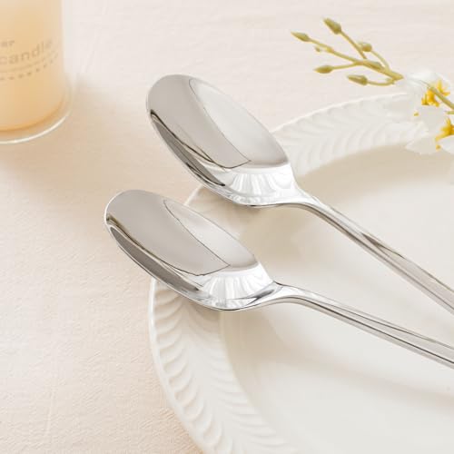 KINGSTONE 16 Piece Dinner Spoons Set, Stainless Steel Spoons - size: 16-Piece, style: Dinner Spoons