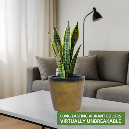 Dexceder 9x8 Self Watering Planter (Yellow Brown Gradient) - color: Yellow Brown, size: 9x8