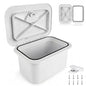 Marine Deck Storage Box with Latch, Thickened ABS Boat Embedded Storage Box, 180° Deck Hatch Lid Opening & 270° Rotating Latch, Marine Boat Tool Box for Bass, Pontoon, Center Console, Yacht, Car, Home