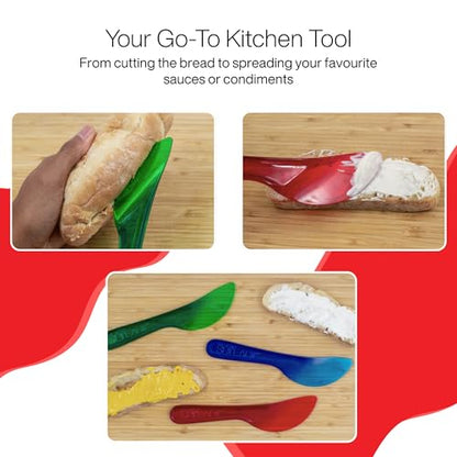 Spreader Knife Set, 3 Pack, BPA-Free, Dishwasher Safe | Assorted Colors