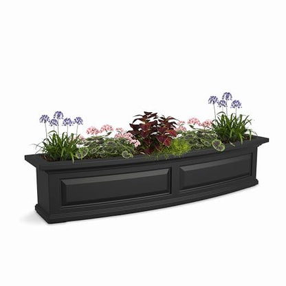 Mayne Nantucket 48in Self-Watering Rectangular Window Box Planter, Black - color: Black, size: 48in