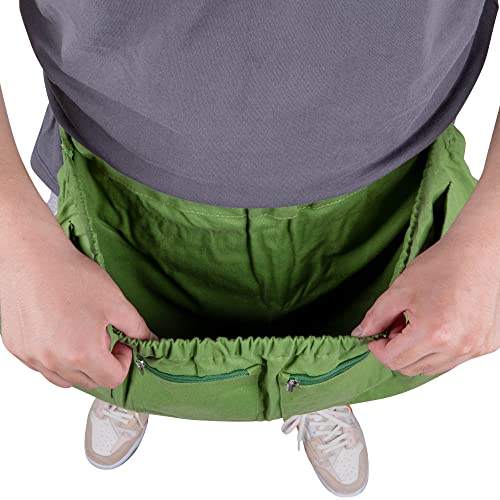 codree Harvest Apron for Garden Vegetable-Adjustable Harvest Picking Apron with 4 Pockets for Gardeners Pick Fruit Weeding - color: Green - 2pcs