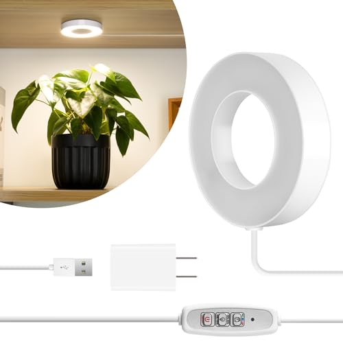 LORDEM Grow Lights for Indoor Plants,Ceiling Full Spectrum Plant Light 5V - size: 3.54in-1 Head
