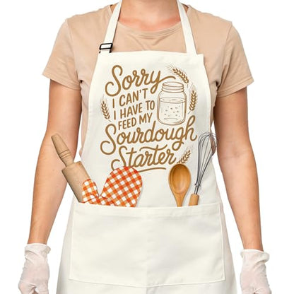 Sourdough Apron Gifts for Bakers, Adjustable Apron, Gifts for Bread Bakers, Perfect for Baking Cooking - color: Style-3