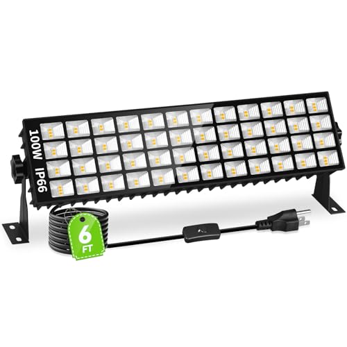100W LED Shop Light, 3000K Warm White Plug in Garage Light IP66 Waterproof - size: Warm 1pcs