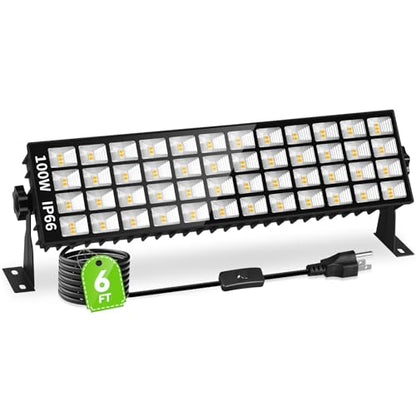 100W LED Shop Light, 3000K Warm White Plug in Garage Light IP66 Waterproof - size: Warm 1pcs