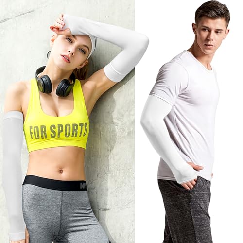 beister Arm Sleeves for Men & Women, UPF 50+ UV Sun Protection, Cooling - color: 6 Pairs Black+white+grey+beige+blue+pink(without Fashion)