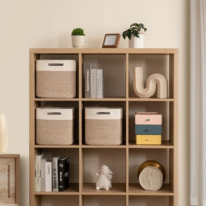 OIAHOMY Storage Cubes 11 Inch Storage Bins 3-Pack Square Baskets Brown - color: Brown